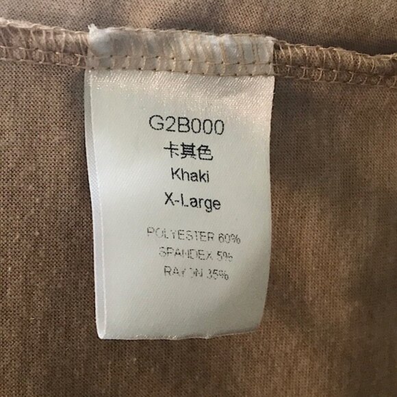 2 -  Women's Casual Crew Neck Short Sleeve Summer Blouses ( Rust and Khaki - XL) - Picture 16 of 16